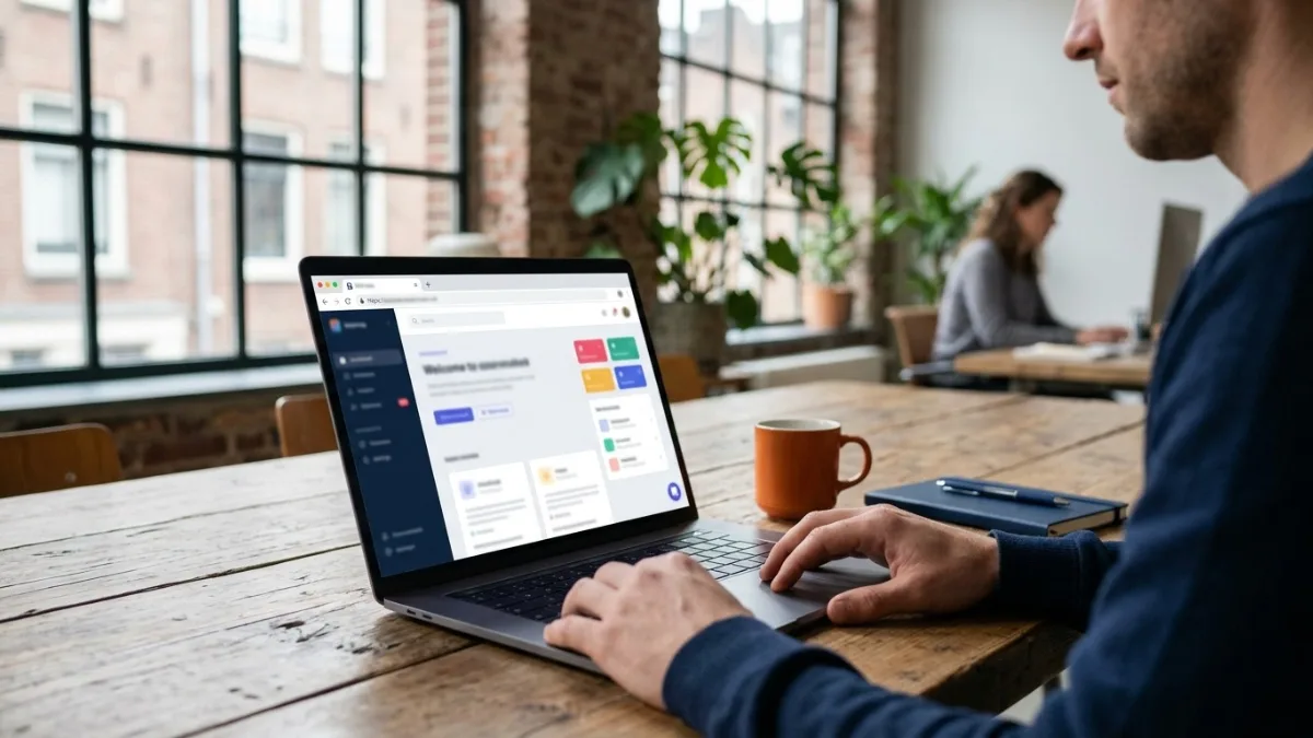 Beveiligde website op een laptop