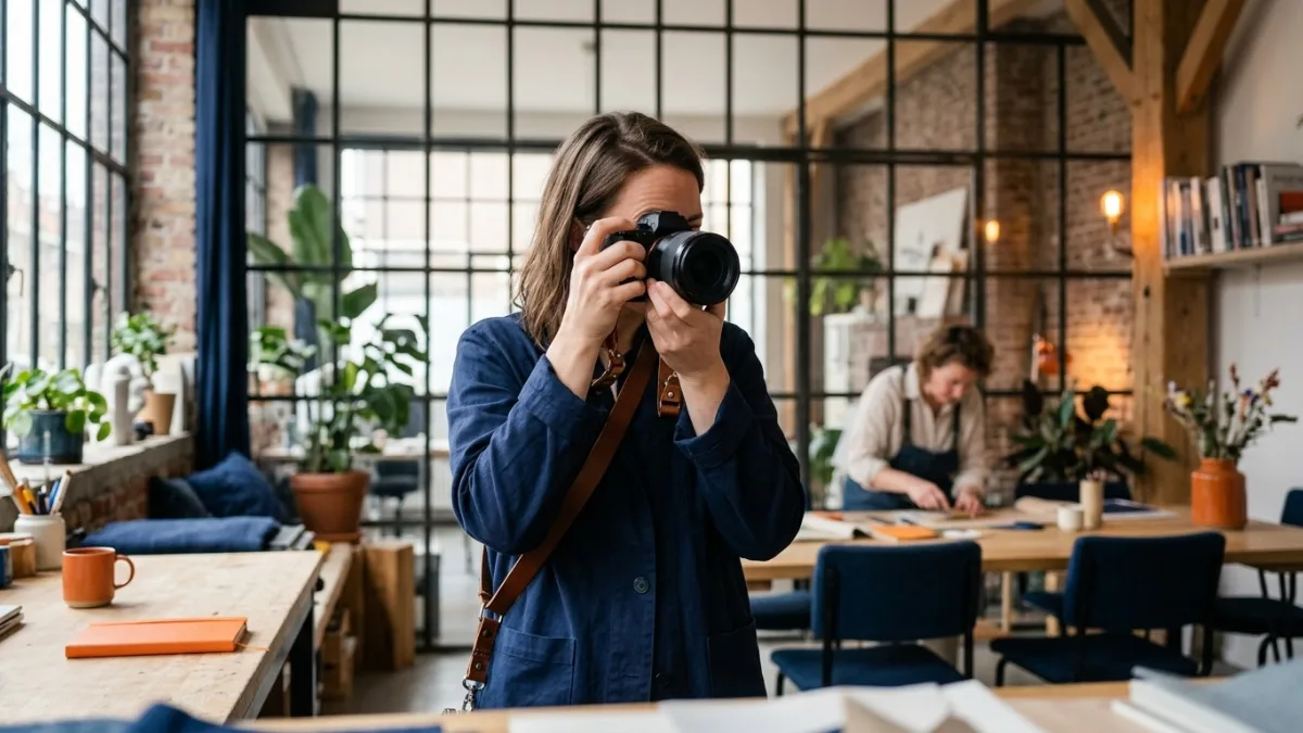 Fotograaf aan het werk met een camera