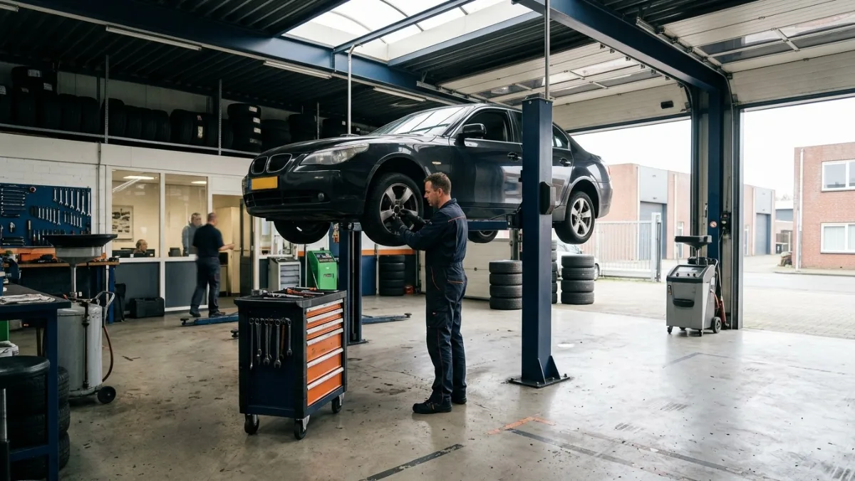 Werkplaats van een autogarage