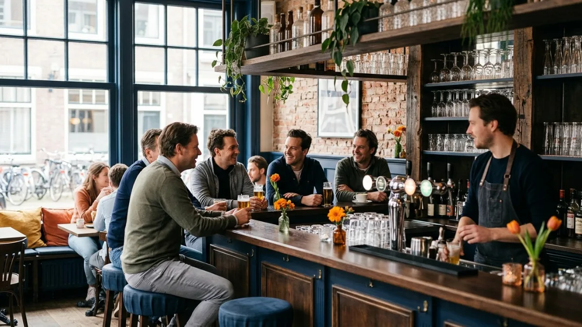 Gezellige bar van een horecazaak met gasten