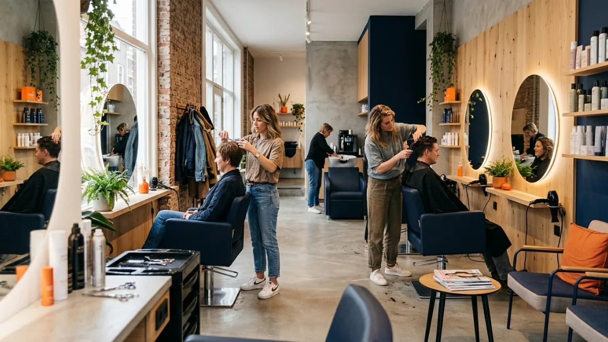 Interieur van een moderne kapsalon