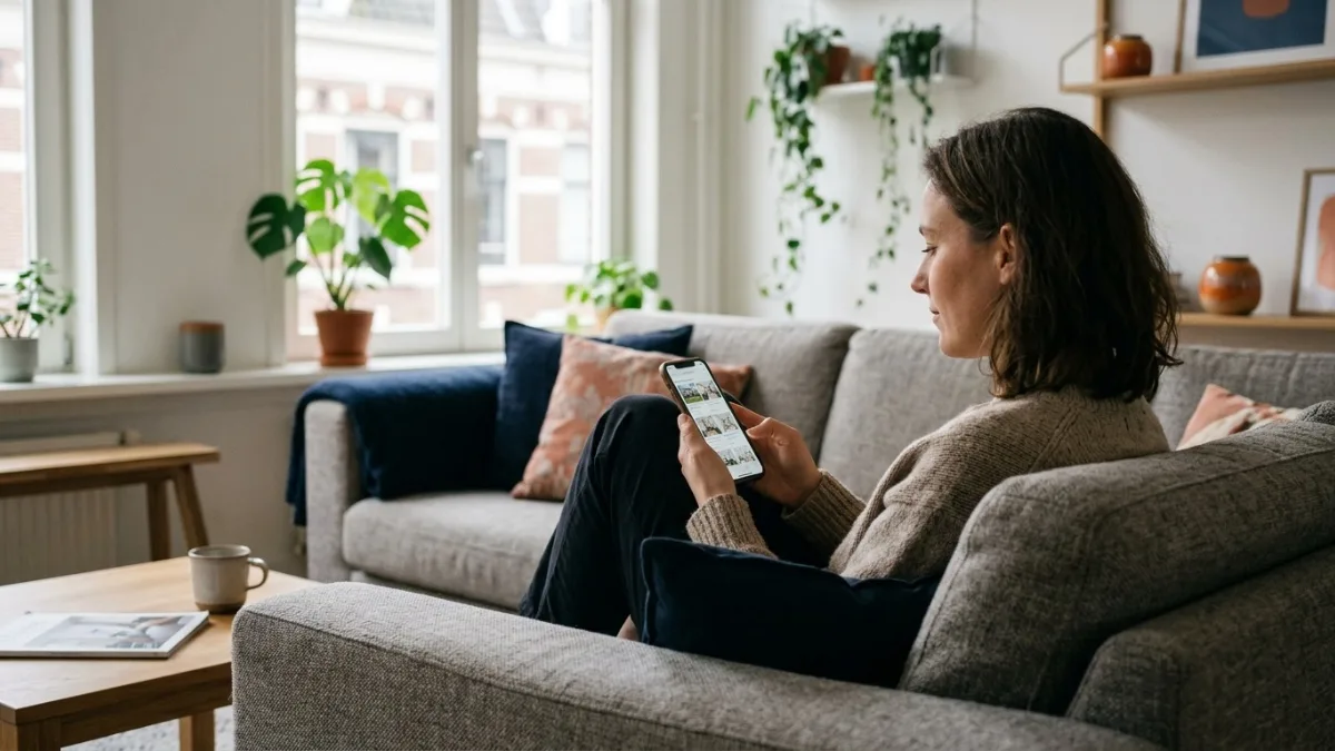 Woning bekijken op de smartphone