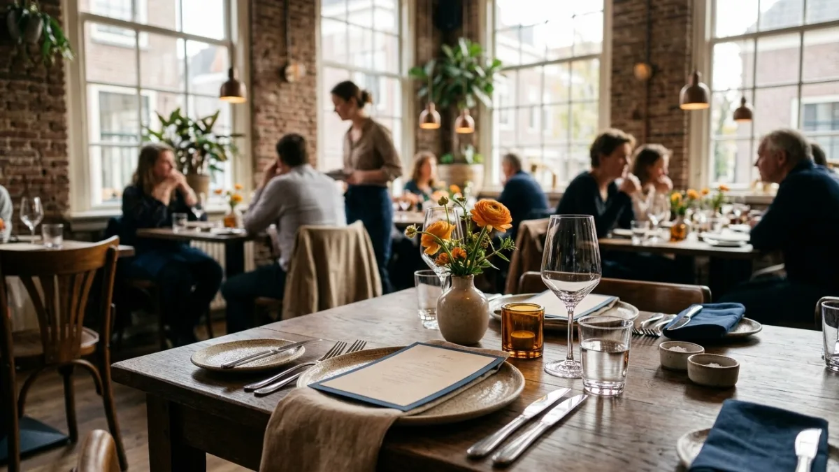 Menukaart van een restaurant op tafel